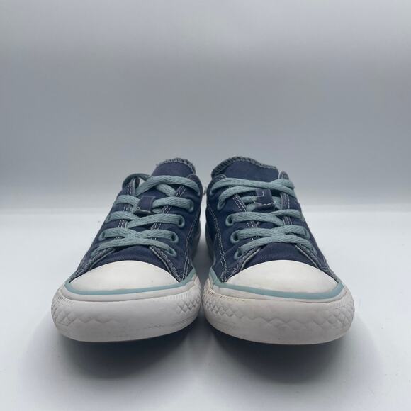 Converse All Star Double Tongue Blue Canvas Blue Low Shoes Junior Youth 1 - Picture 4 of 8
